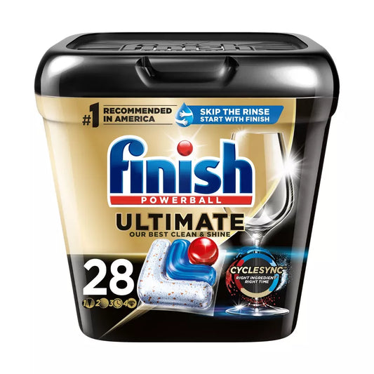 Finish Ultimate Dishwasher Detergent Tabs with CycleSync Technology