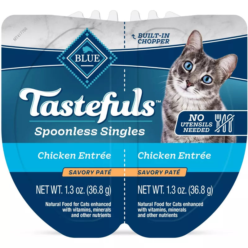 Blue Buffalo Tastefuls Spoonless Singles Chicken Entree Pate Adult Dry Cat Food - 2.6oz