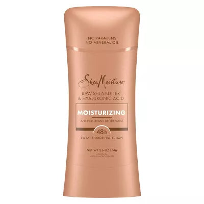 Desodorante antitranspirante en barra humectante SheaMoisture con manteca de karité cruda y ácido hialurónico - 2,6 oz