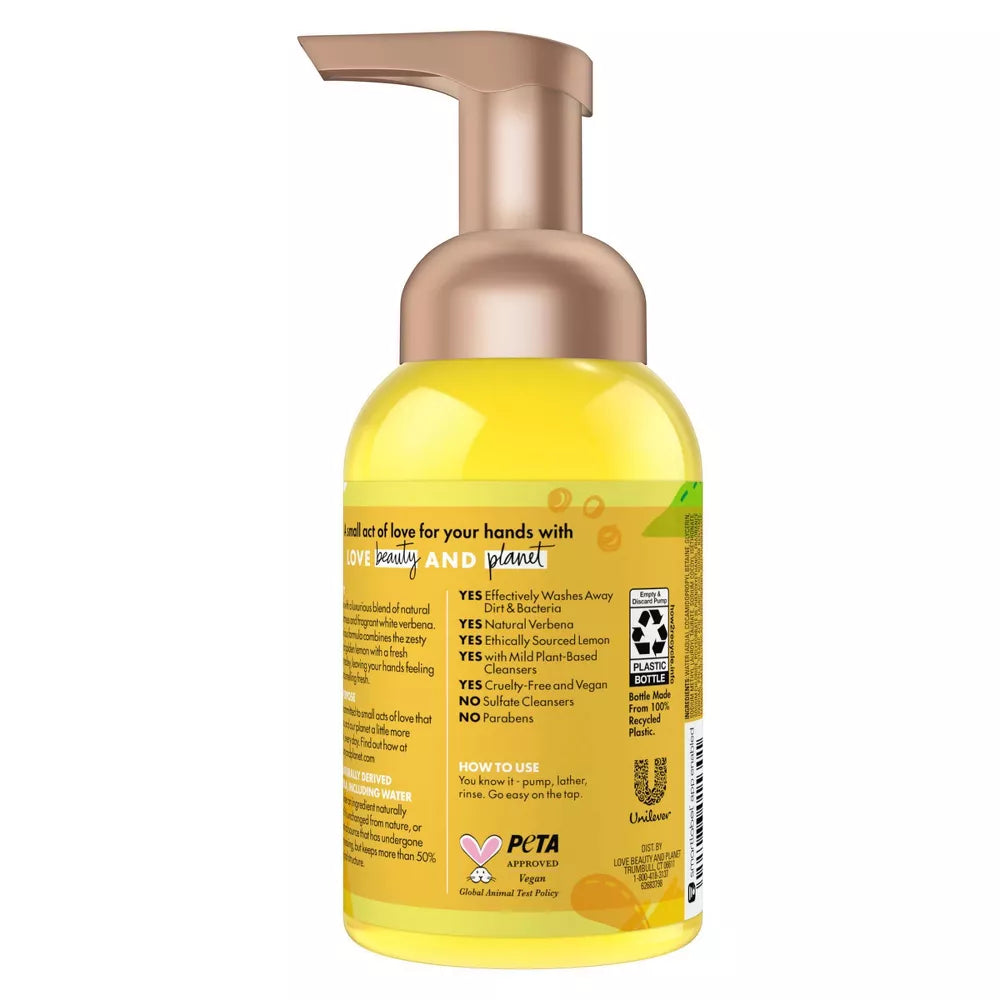 Beloved Foaming Hand Wash - Lemon & White Verbena - 8oz