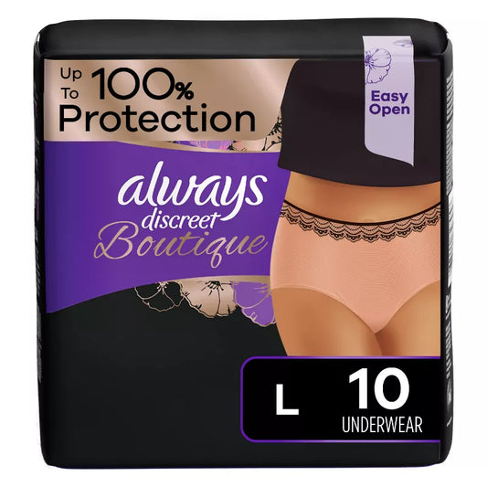 Always Discreet Boutique Underwear Large 10ct