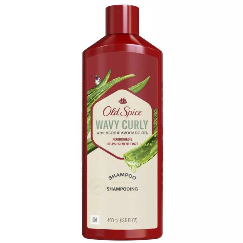 Champú Old Spice Wavy Curly con aloe y aceite de aguacate para hombres - 13,5 fl oz***