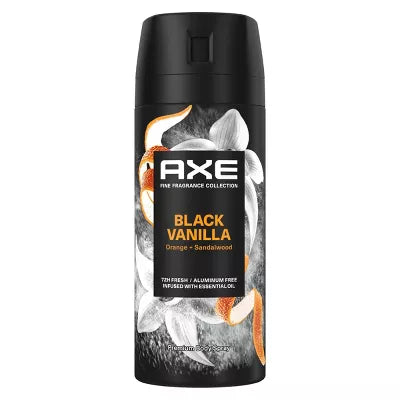 Axe Black Vanilla Body Spray Colección de fragancias finas - 4 oz ***