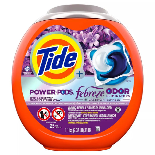 Tide Power Pods Odor Eliminator Laundry Detergent - Spring and Renewal 25ct