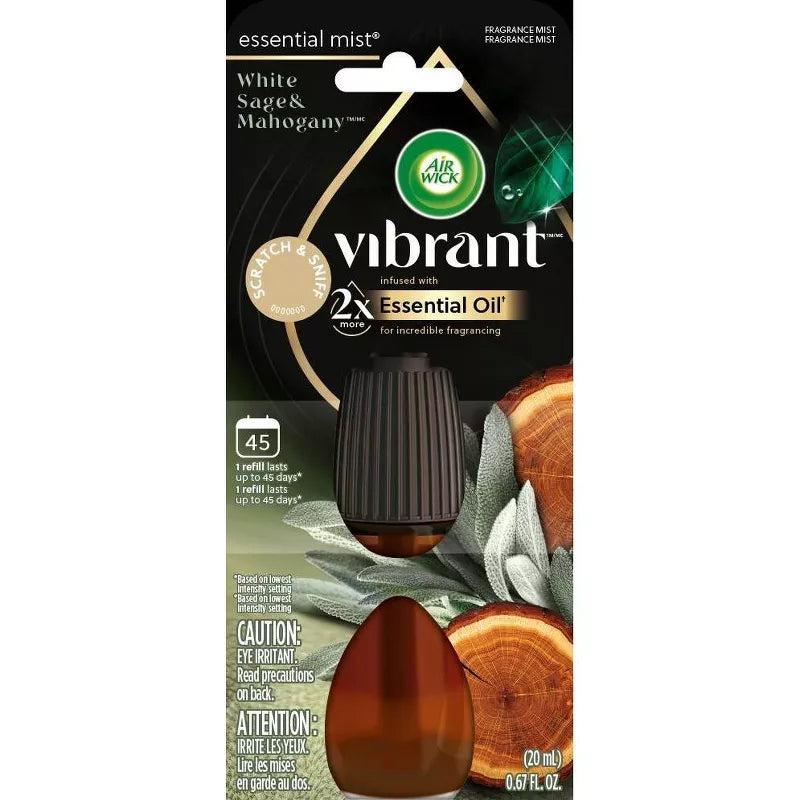 Air Wick Vibrant Essential Mist - White Sage Mahogany 1ct