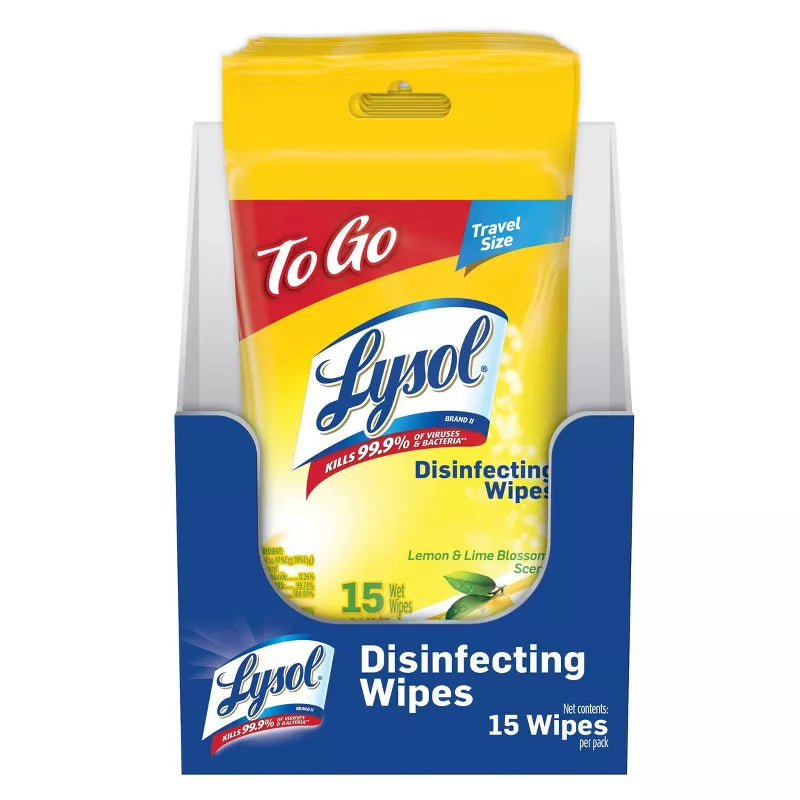 Toallitas desinfectantes Lysol To Go Pack 15 unidades 