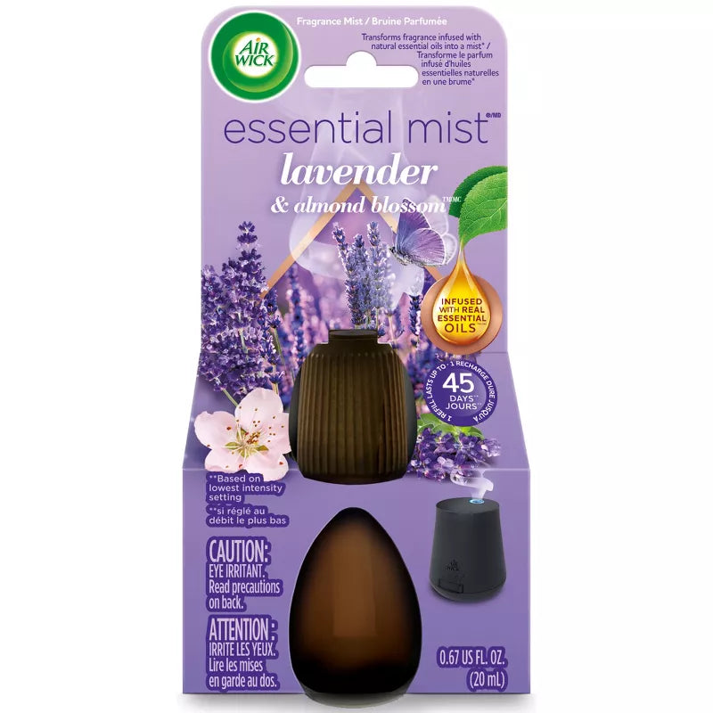 Air Wick Essential 噴霧薰衣草和杏仁花空氣清新劑補充裝 1 克拉