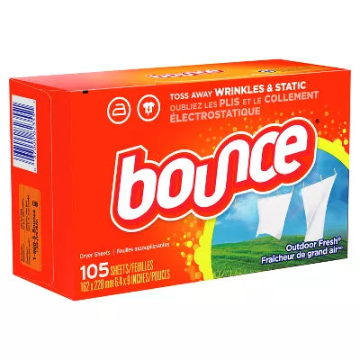 Toallitas suavizantes para secadora Bounce Outdoor Fresh, 105 unidades