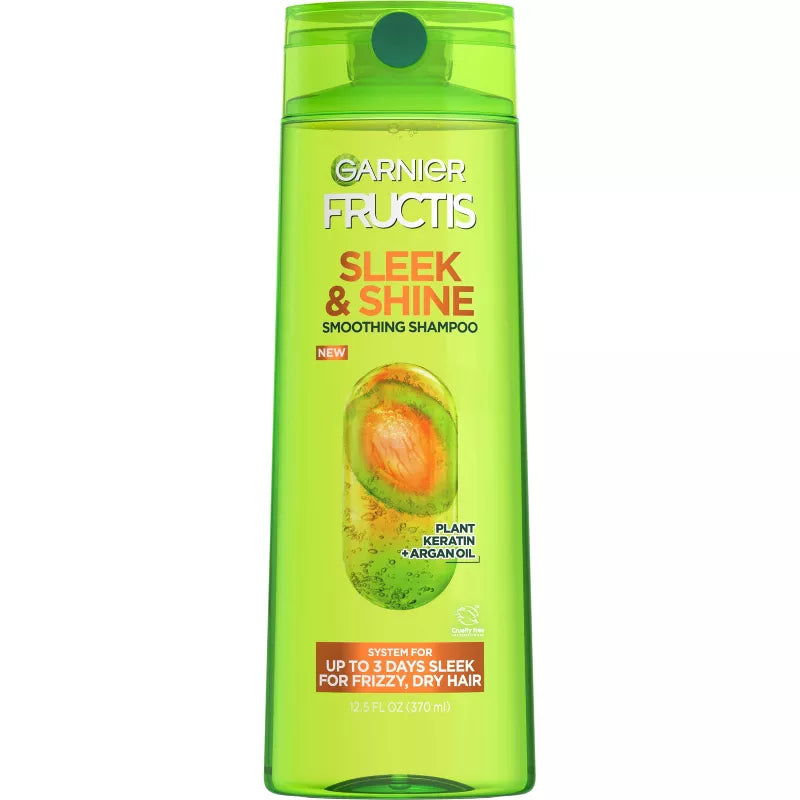 Champú fortificante para cabello encrespado Garnier Fructis Sleek &amp; Shine 12,5 oz