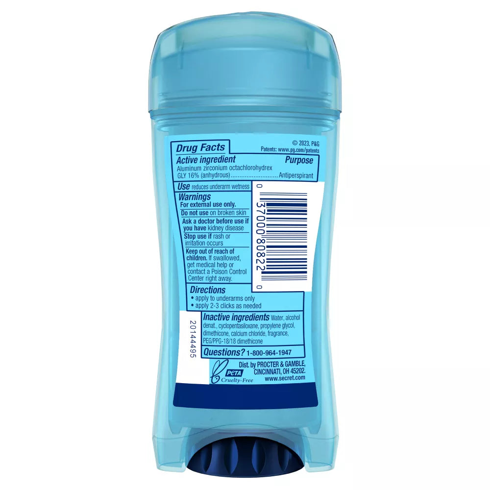 Secret Outlast Completely Clean Clear Gel Antiperspirant 2.6oz