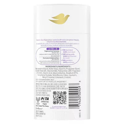 Desodorante en barra Dove VitaminCare+ Lavender &amp; Chamomile para mujeres - 2.6oz