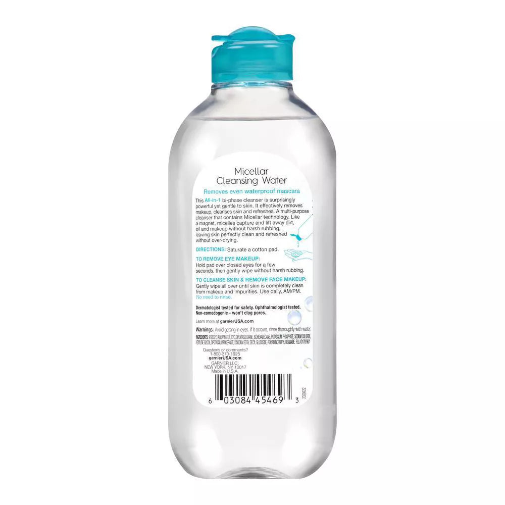 Agua micelar limpiadora SkinActive de Garnier: para maquillaje resistente al agua