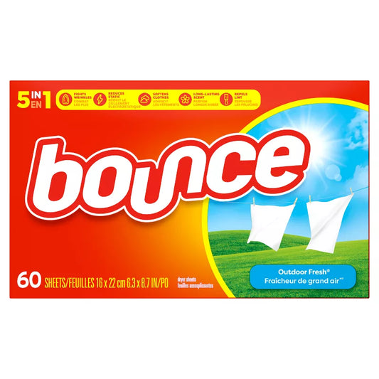 Hojas para secadora Bounce Outdoor Fresh 60 unidades 