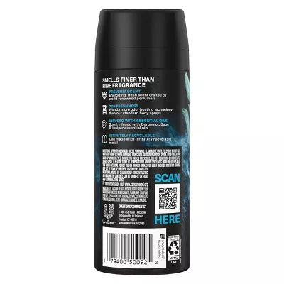 Axe Aqua Bergamot Aluminum-Free Premium Body Spray - Sage + Juniper 4oz