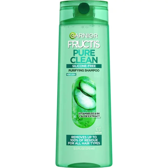 Champú purificante Garnier Fructis Pure Clean para todo tipo de cabello, 12,5 fl oz