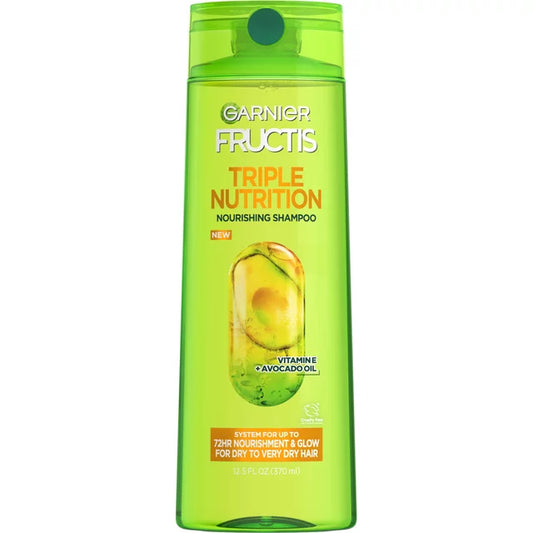 Garnier Fructis Triple Nutrition Shampoo, Dry to Very Dry Hair, 12.5 fl oz