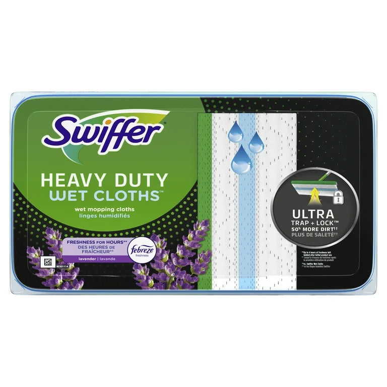 Swiffer Sweep + Mop, Floor Cleaner Cleaning Cloths, Heavy Duty, Lavender, 20ct