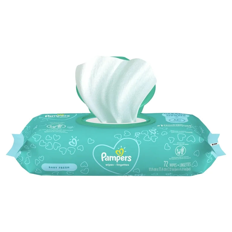 Pampers Baby Wipes, Baby Fresh Scented, 1X Pop-Top Packs, 72 Count