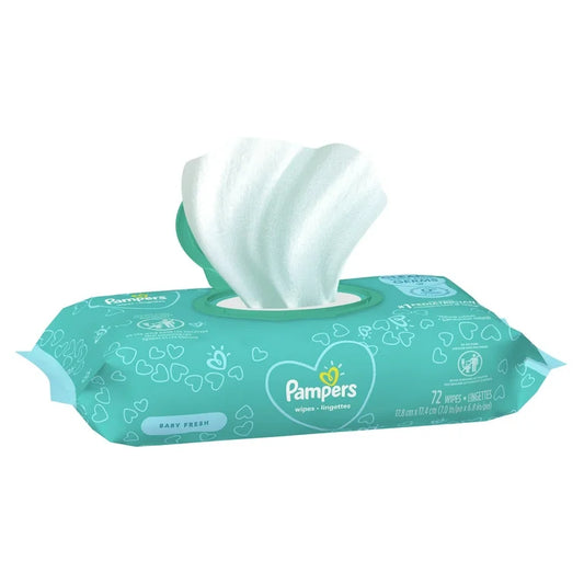 Pampers Baby Wipes, Baby Fresh Scented, 1X Pop-Top Packs, 72 Count