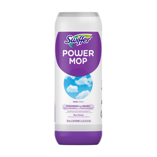Swiffer Power Mop Refill Solution, Tile, Vinyl, Laminate, Wood, Floor Cleaner, Fresh, 25.3oz