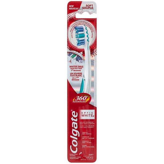 Cepillo de dientes Colgate Optic White 360 Advanced Soft, 1 unidad ***