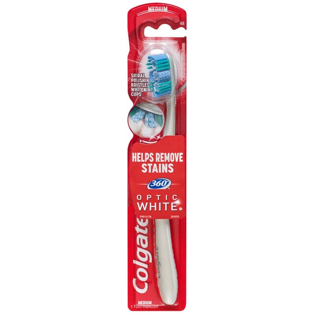 Cepillo de dientes Colgate Optic White 360, tamaño mediano***