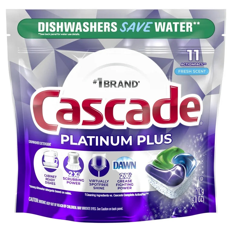 Cascade Fresh Platinum Plus Action Pacs Dishwasher Detergent 11ct