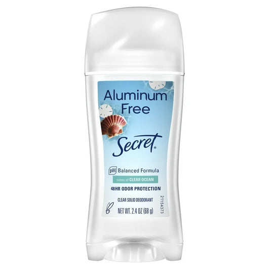 Secret Aluminum Free Clear Solid, Clear Ocean Scent, 2.4oz