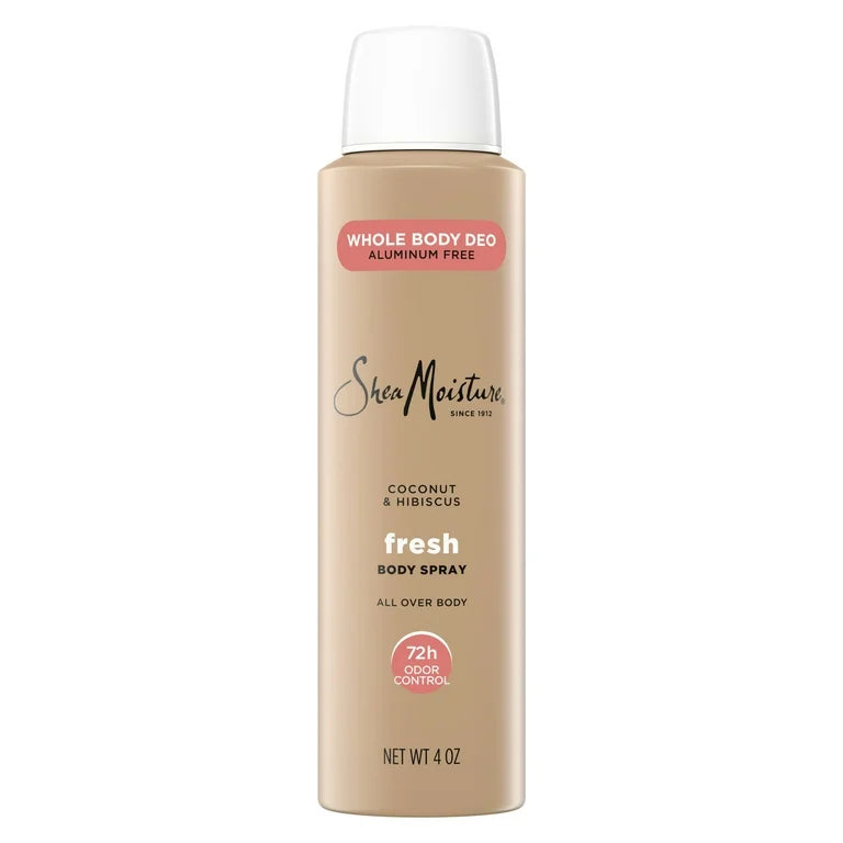 SheaMoisture Whole Body Deodorant Spray for Women Fresh Coconut & Hibiscus Aluminum Free, 4 oz