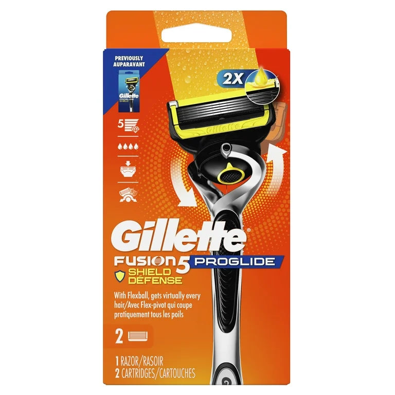 Gillette ProGlide Shield Shaving Razor for Men, Razor Handle, 2 Refills, 2x Lubrication, 1.0 set