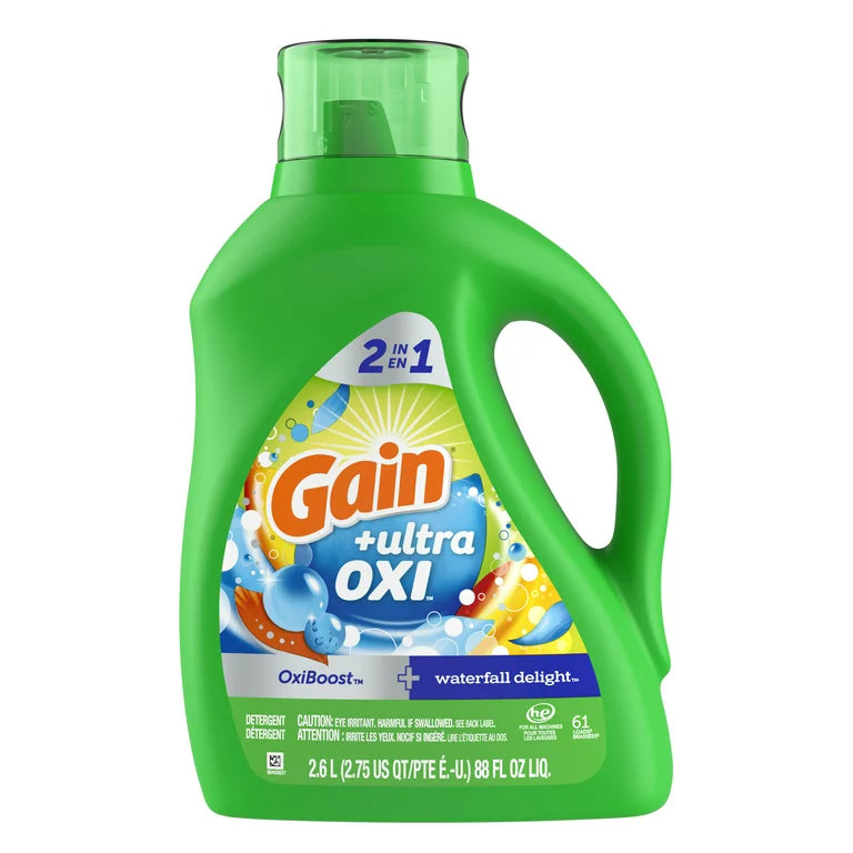 Gain+Ultra Oxi Waterfall Delight Liquid Laundry Detergent 88oz