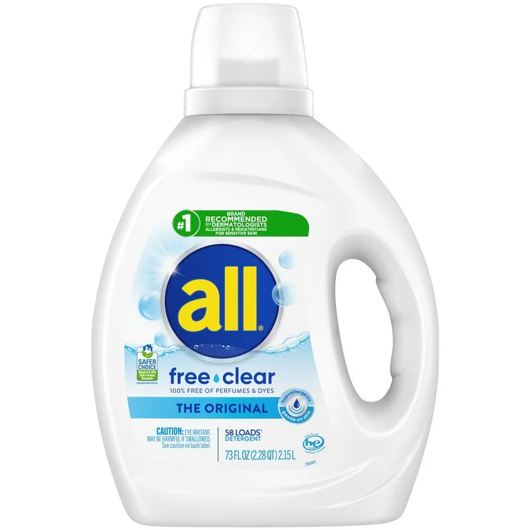 All Ultra Free & Clear HE Liquid Laundry Detergent 73oz 58 Load