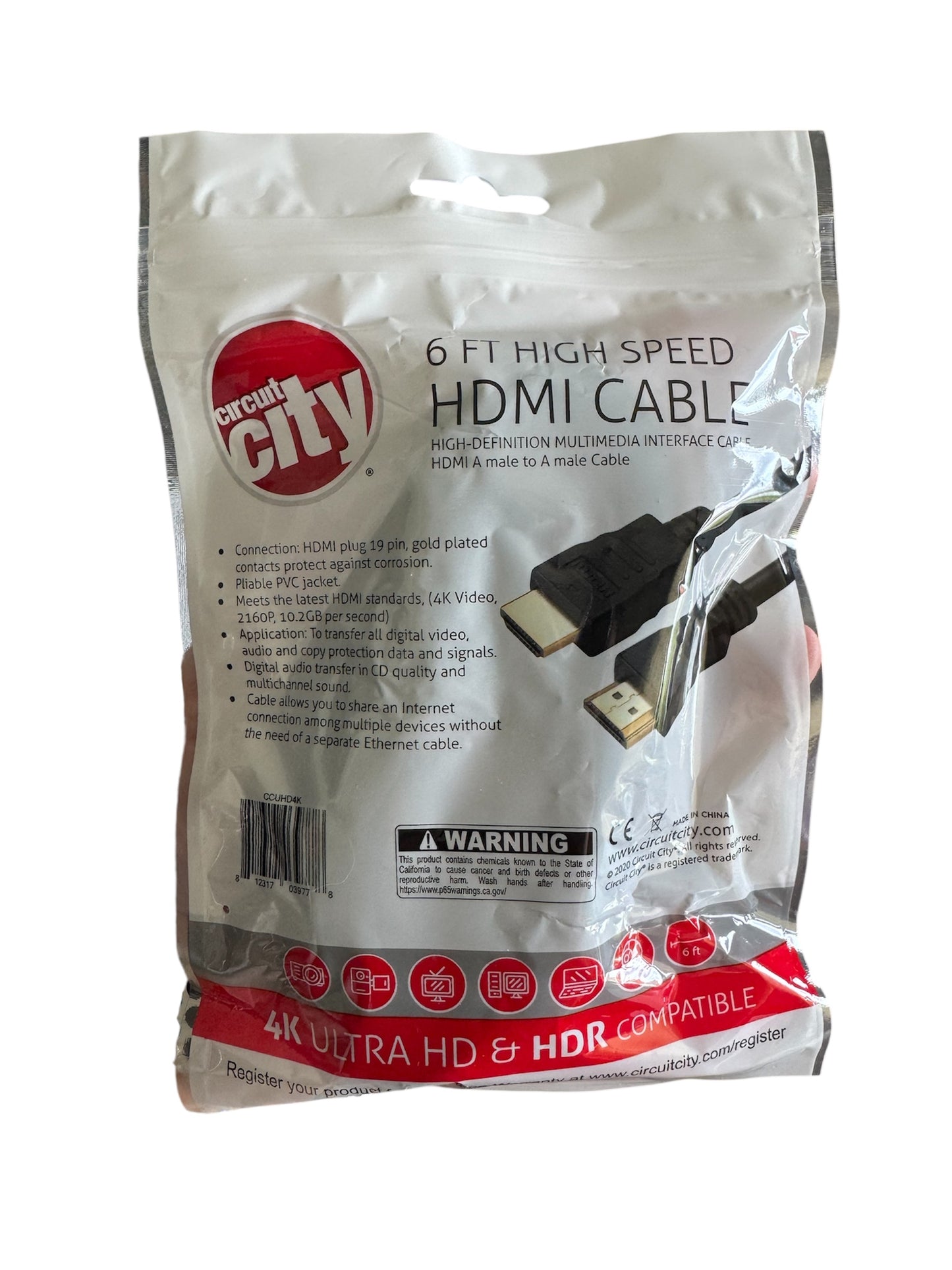 Circuit City 6ft High Speed HDMI Cable