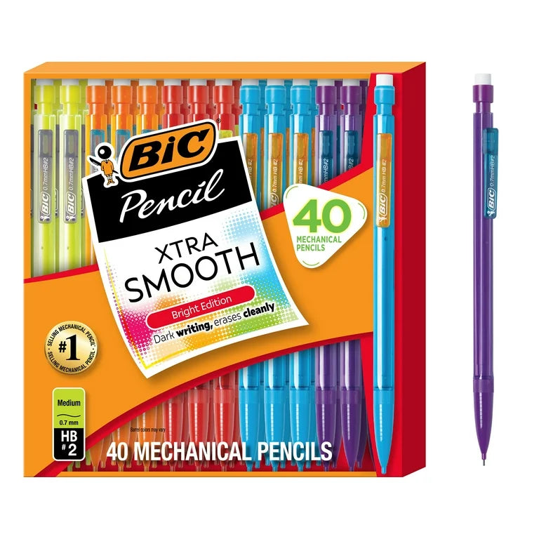 Lápiz mecánico BIC Xtra Smooth, 0,7 mm, 40 unidades