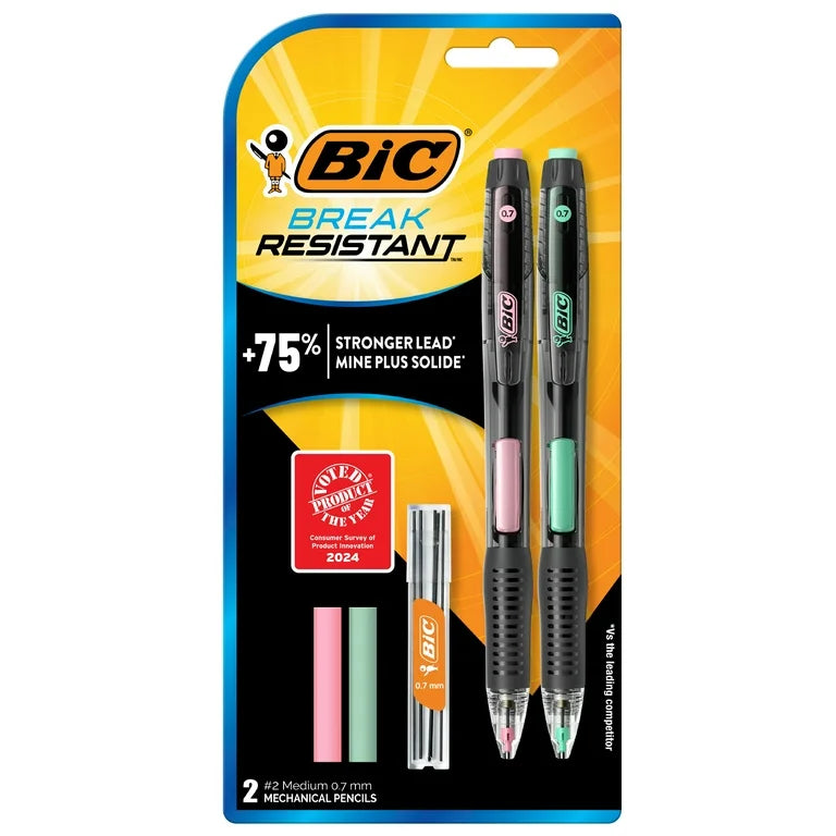 Lápiz mecánico resistente a roturas BIC, 0,7 mm, paquete de 2