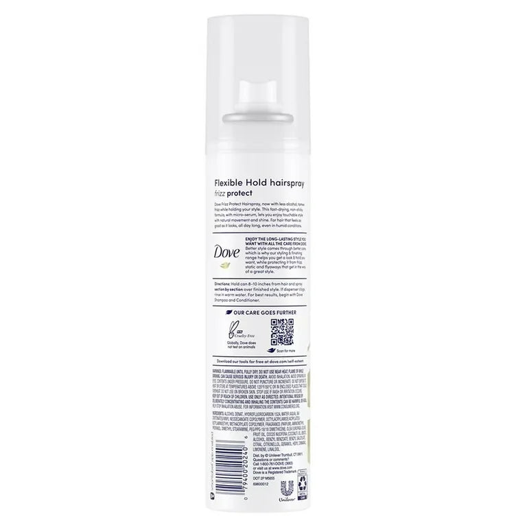 Dove Flexible Hold Hairspray Frizz Protect, 7 oz