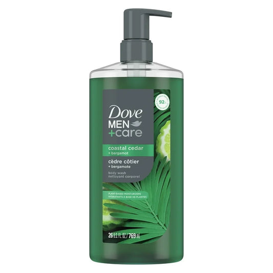 Dove Men+Care Moisturizing Body Wash for Men Coastal Cedar Plant-Based Cleanser, 26 oz
