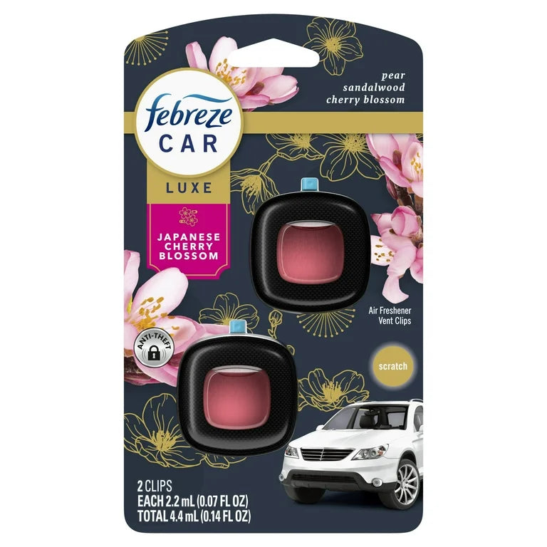 Febreze Car Air Freshener, Odor-Fighting Car Vent Clip, 2 Count (click for scent options)