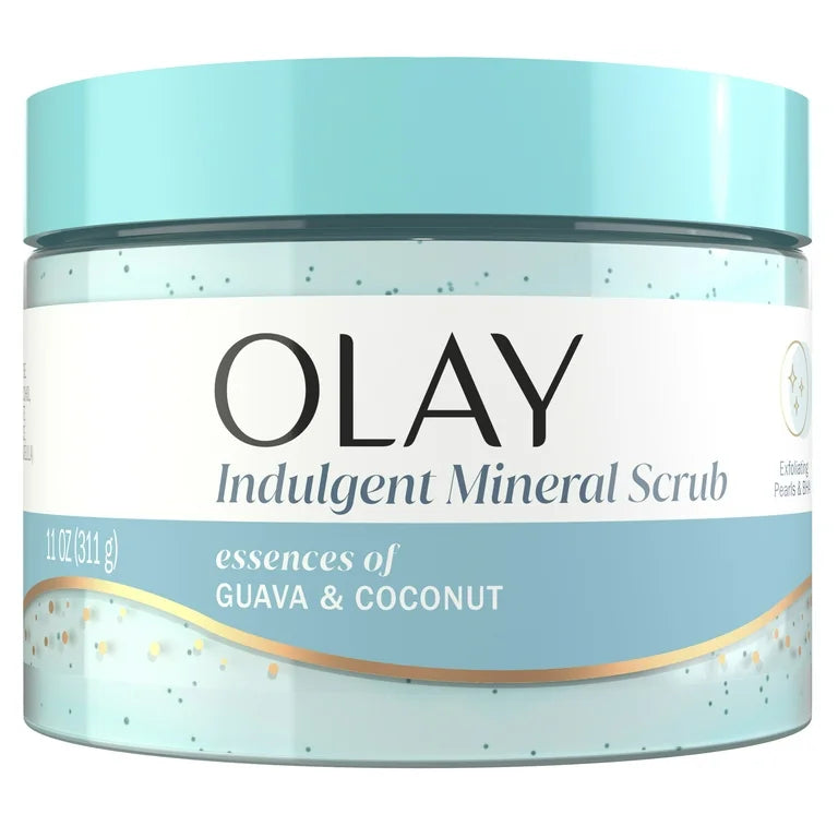 Olay Indulgent Mineral Scrub Body Wash with Essences of Guava and Coconut , 11 oz
