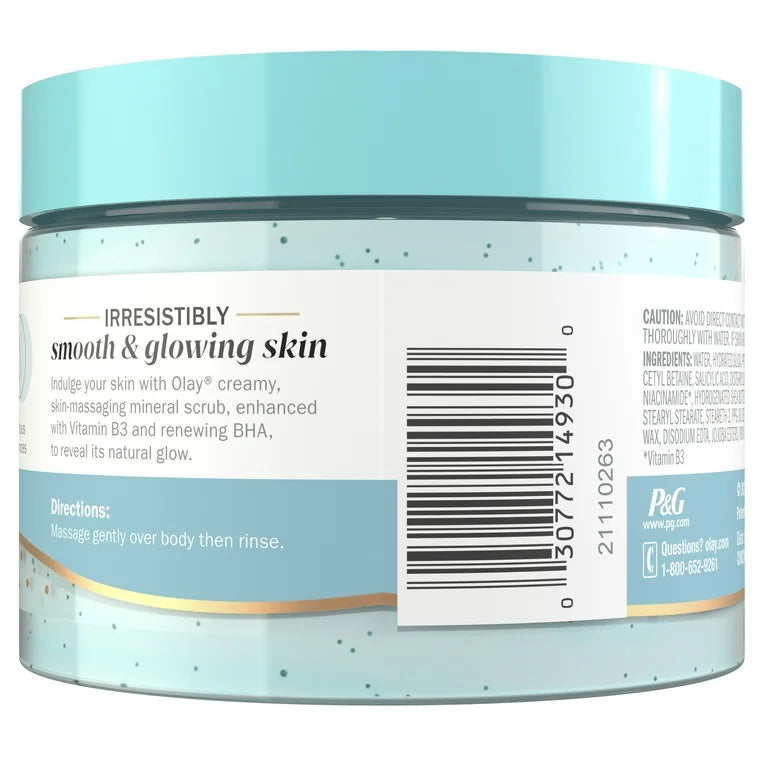 Olay Indulgent Mineral Scrub Body Wash with Essences of Guava and Coconut , 11 oz