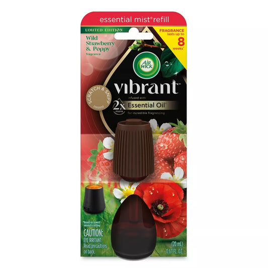 Air Wick Vibrant Essential Mist Refill- Wild Strawberry & Poppy 1ct