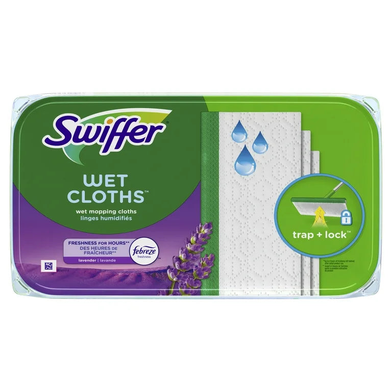 Swiffer Sweep + Mop, Wet Pads Refill, Floor Cleaner, Cleaning Cloths, Lavender (click for size options)