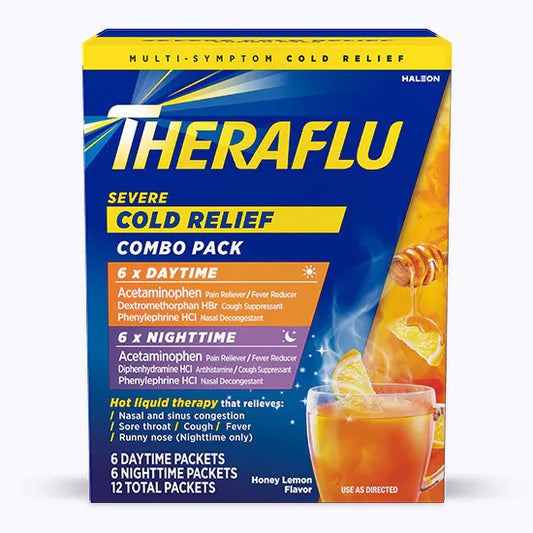 Theraflu Combo Daytime/Nighttime Severe Cold Relief 12ct Honey Lemon Flavor