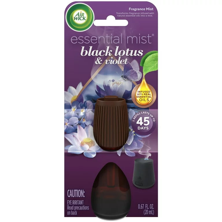 Air Wick Essential Mist Refill, 1ct, Black Lotus & Violet, Air Freshener