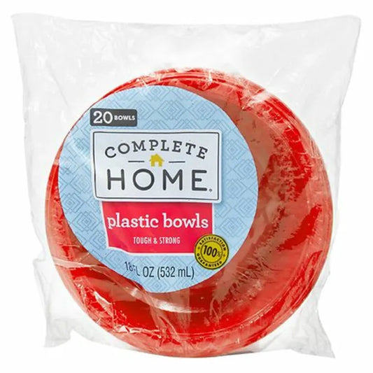 Complete Home Plastic Bowls 20ct