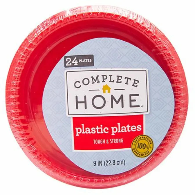 Walgreens Plastic Plates 9in Red