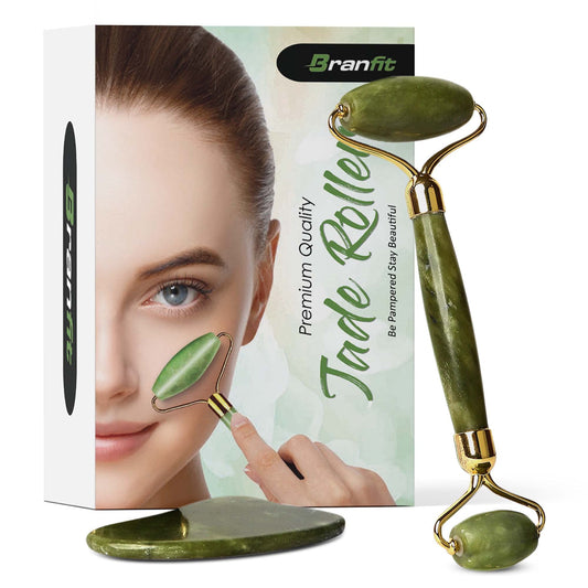 Premium Jade Face Roller and Gua Sha Massage Tool