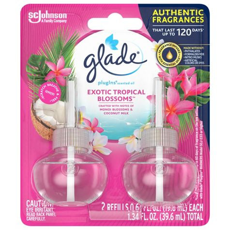 Glade PlugIns Scented Oil Air Freshener Refills - Exotic Tropical Blossoms 2ct