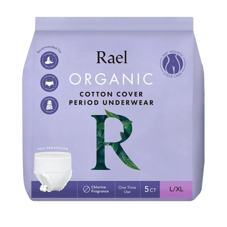Rael Organic Cotton Disposable Period Underwear, for Heavy Flows (click for size options)