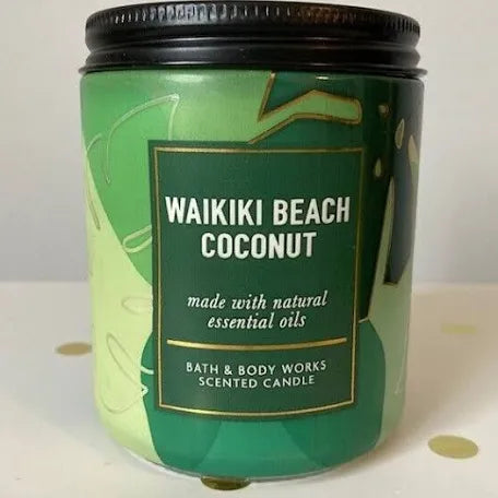 Vela de una sola mecha con coco Waikiki Beach de Bath &amp; Body Works